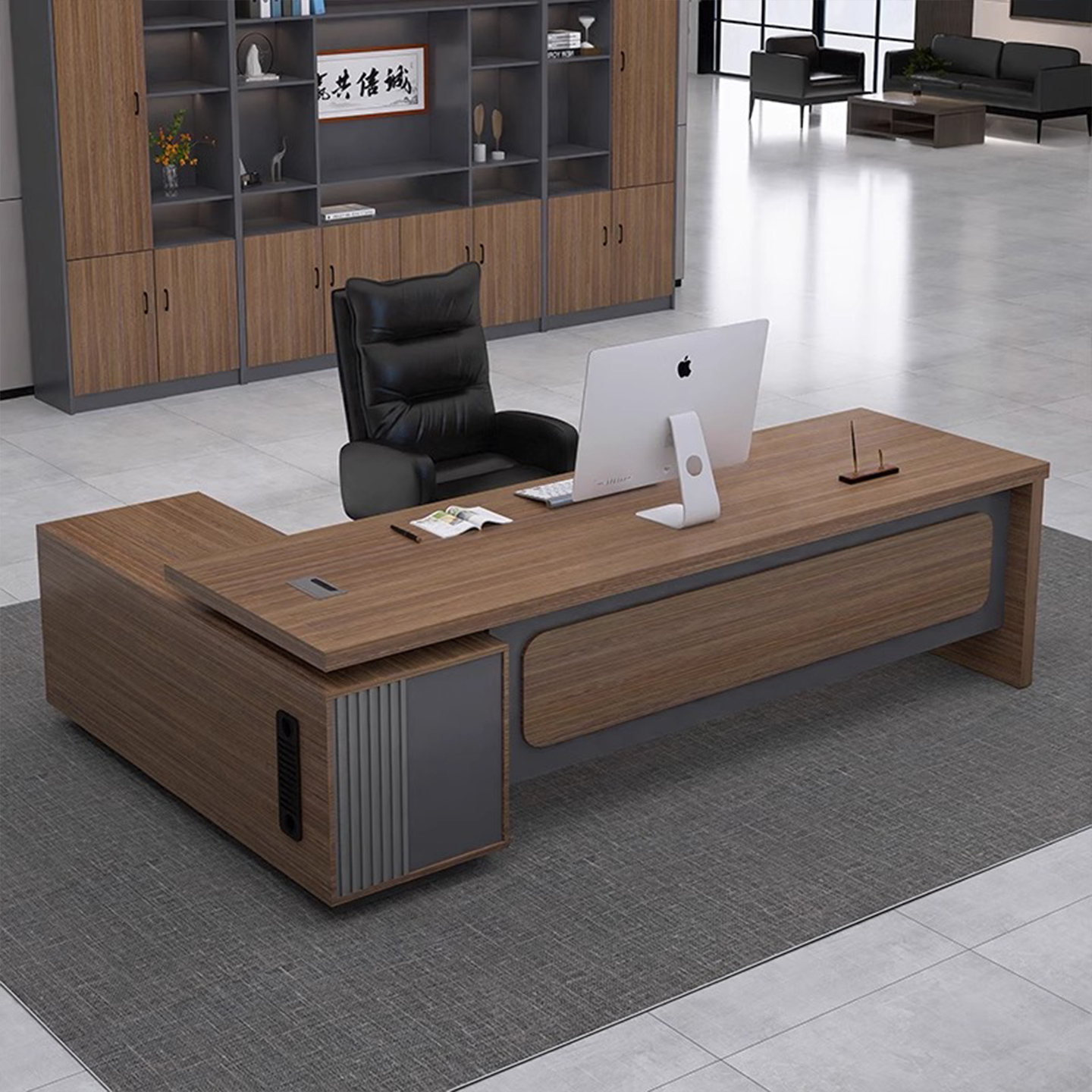 老板桌大班台办公室主管经理办公桌子高档现代简约老板桌椅组合