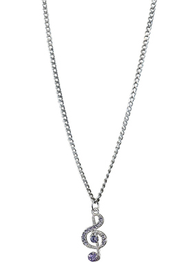 IAMACC紫色水钻音符项链