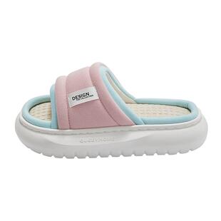 德国eva不沾灰亚麻拖鞋四季厚底吸汗静音棉麻女家居室内布艺男士