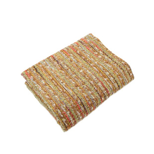 进口 浅棕黄色混色马海毛小香风编织粗花呢面料套装连衣裙布料DIY