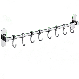 不锈钢壁挂免打孔厨房挂钩 勺子铲子挂杆置物架 厨具用品挂架挂件