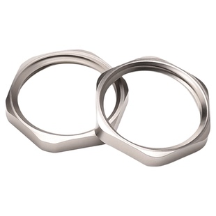 黄铜镀镍六角薄螺母根母水箱接头锁片龙头锁紧并帽英制管纹螺帽M8