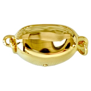 怡悦 进口元宝扣头珍珠水晶串珠项链手链银镀金diy配件材料扣子