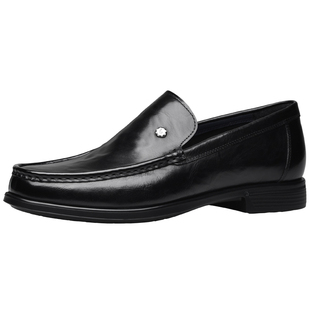 宾度男鞋26春季新款男士商务正装皮鞋男真皮手抓纹软底套脚爸爸鞋