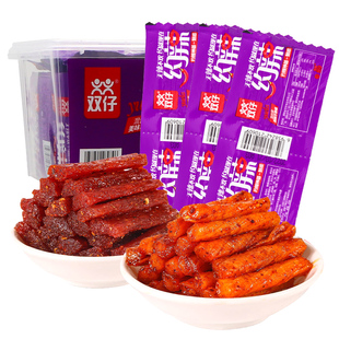 双仔辣条约辣二合一素牛筋牛板筋即食辣棒解馋休闲麻辣零食品小吃