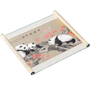 丨中国特色蜀锦卷轴挂画家居礼品