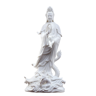 戴玉堂陶瓷摆件《站龙观音》菩萨佛像家用供奉德化白瓷观世音菩萨