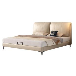 帕沙曼大象耳朵真皮床双人互不打扰床高端大气主卧床软包大床婚床