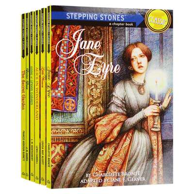 兰登经典文学名著小说6本套装 英文原版 Stepping Stones Books Classic 秘密花园 彼得潘 爱丽丝梦游仙境 英文版进口原版英语书籍