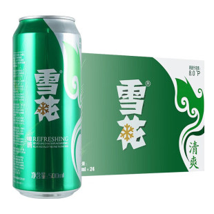 雪花清爽500mL*12罐经典醇厚型淡爽啤酒冰爽听装整箱装低浓度原麦
