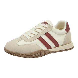 森达红色阿甘鞋女鞋春秋百搭芒果鞋德训鞋休闲鞋WPZ87CM4