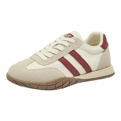 森达红色阿甘鞋女鞋2024