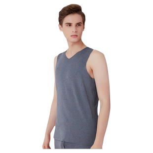 基达桑蚕丝德绒无痕保暖背心男士加绒内衣无袖打底衫发热坎肩冬季