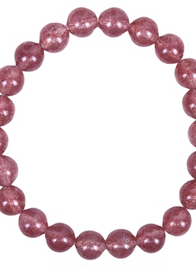 天然草莓晶手链粉水晶手串