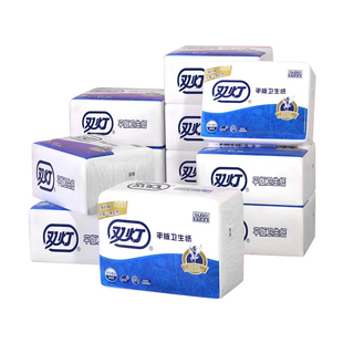 双灯平板卫生纸精品400厕纸家用整箱草纸老式刀切纸10包正品