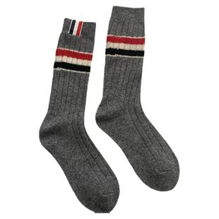 潮牌加厚保暖羊毛绒袜子女中筒冬季外穿堆堆粗线小腿高筒长袜ins