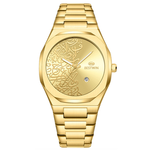 复古方形手表个性创意阿拉伯数字大表盘钢带防水时尚商务男士手表