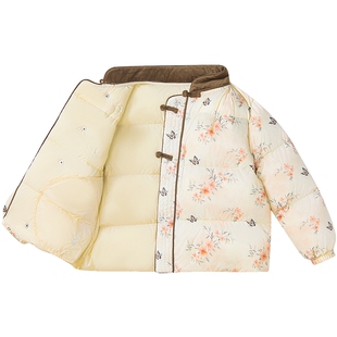 笛莎童装女童羽绒服轻薄款2025秋冬装新款中大童国风儿童洋气外套