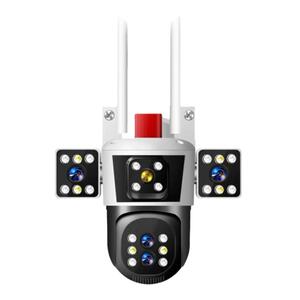 室外家用无线WIFI三画面摄像头4G户外手机远程防水高清变焦监控器