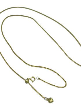 925纯银可调节肖邦链爱心流苏项链女可配翡翠玉石吊坠锁骨链素链