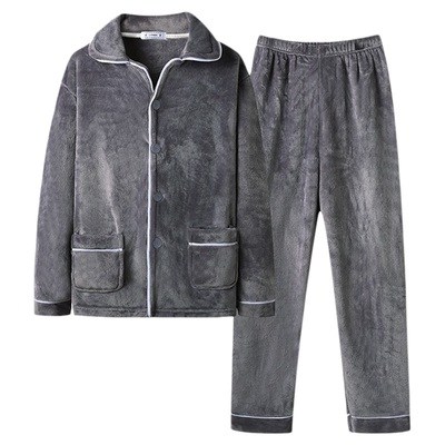 法兰加绒长袖长裤家居服外穿套装