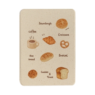 小众咖啡面包插画360度旋转iPad10保护套2024新款适用苹果iPad10.2寸mini6平板Air4/5保护壳pro女软9.7带笔槽