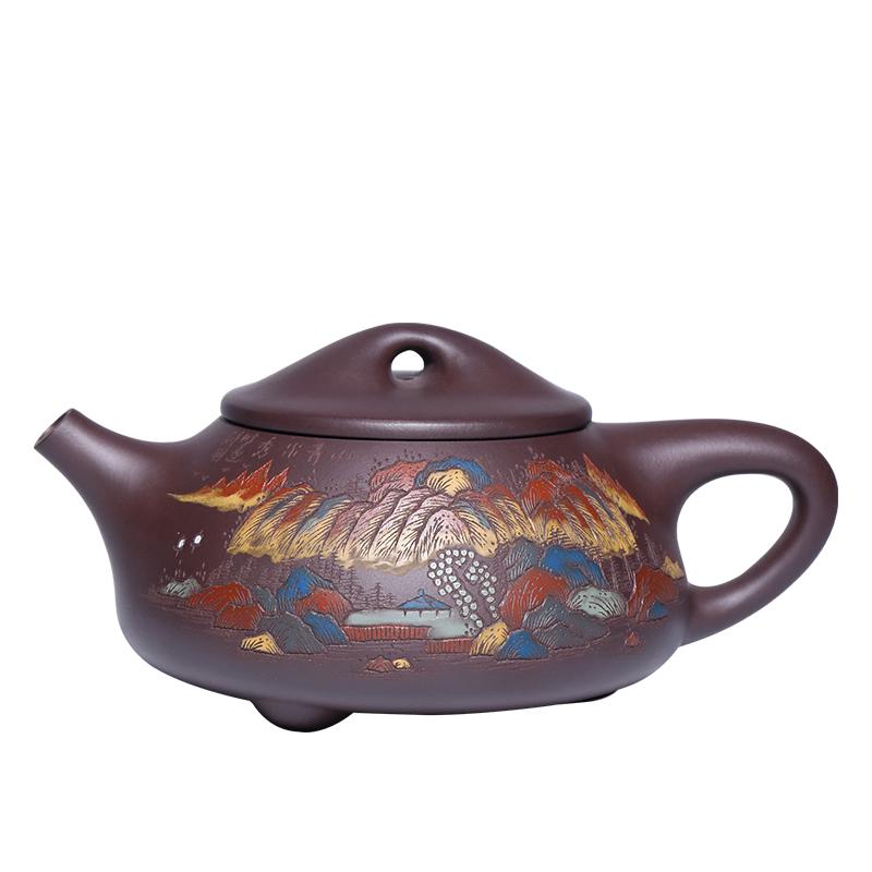宜兴紫砂壶纯手工彩绘功夫泡茶壶