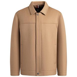 Navigare意大利小帆船老钱风纯羊毛夹克男士秋冬新款翻领通勤外套