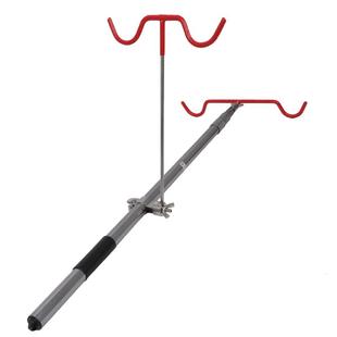 竞技双杆支架后挂羊角头便携式防滑一拖二加粗简易实心不锈钢架杆