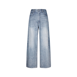 LESS夏土耳其棉水洗宽松简约舒适通勤阔腿牛仔裤子女2P4E13680