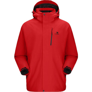 【耀眼红】骆驼户外冲锋衣女新款三合一暴雨级防水防风登山外套男