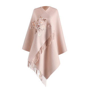 羊毛大披肩外搭旗袍羊绒围巾送妈妈婆婆老年人生日礼物新中式披风