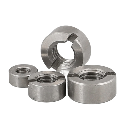 304不锈钢GB817A型带槽圆螺母一字槽螺母无侧紧定孔M3M4M5M6M8M10