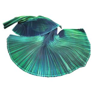 人鱼姬褶皱纱布料服装设计创意造型百褶压皱背景拍照舞台装饰面料