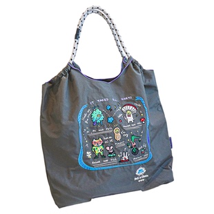 日系斜挎包尼龙刺绣时尚百搭小众大容量单肩购物袋女潮帆布旅行袋