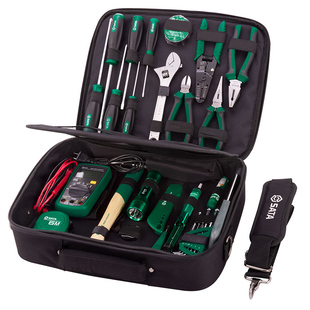 世达电工工具套装32件带万用表物业家用维修组合修理工具包03795