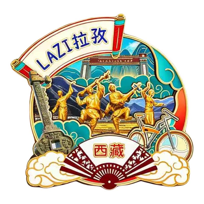 日喀则拉孜木质磁吸冰箱贴纪念品