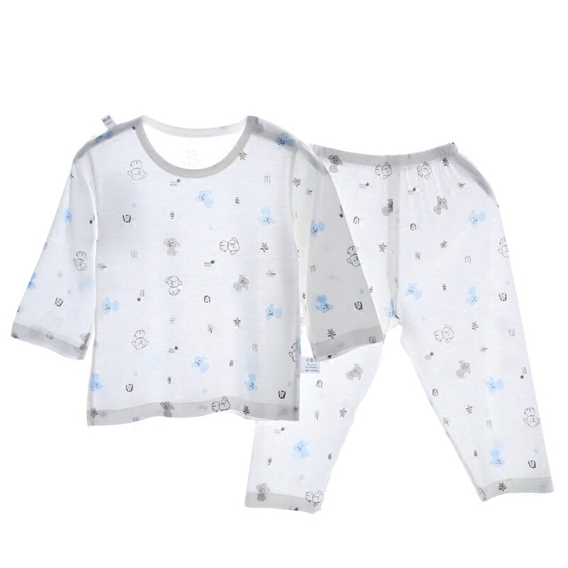 儿童睡衣套装宝宝家居服空调服夏季竹纤维超薄款婴儿幼儿男童女童