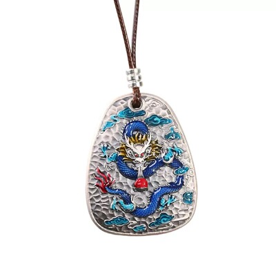 龙行天下祥云纹足银999项链礼物