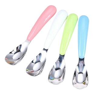 不锈钢儿童元宝勺宝宝学吃饭勺子婴幼儿喂饭神器训练汤勺辅食勺