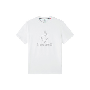 乐卡克法国公鸡夏季男女款运动圆领针织休闲短袖T恤纯棉