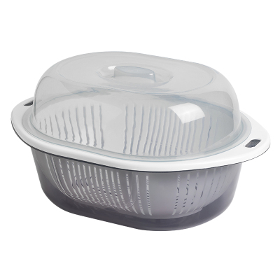 双层带盖塑料洗菜篮厨房沥水篮