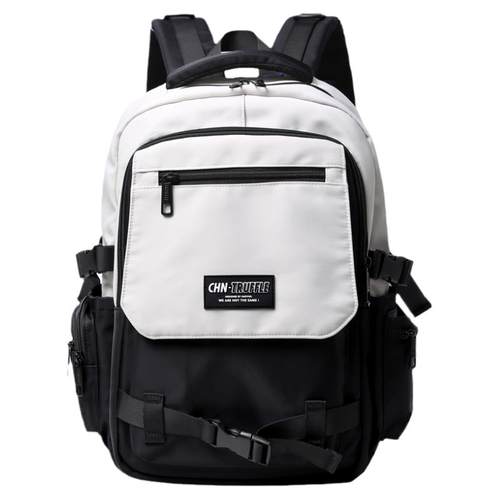 TRUFFLE潮牌大容量双肩包男初中生书包女撞色大学生电脑旅行背包