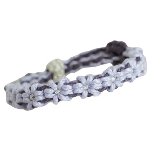 种草手工菌 原创小众蓝花楹情侣手链 紫色粗棉线编绳DIY半成品