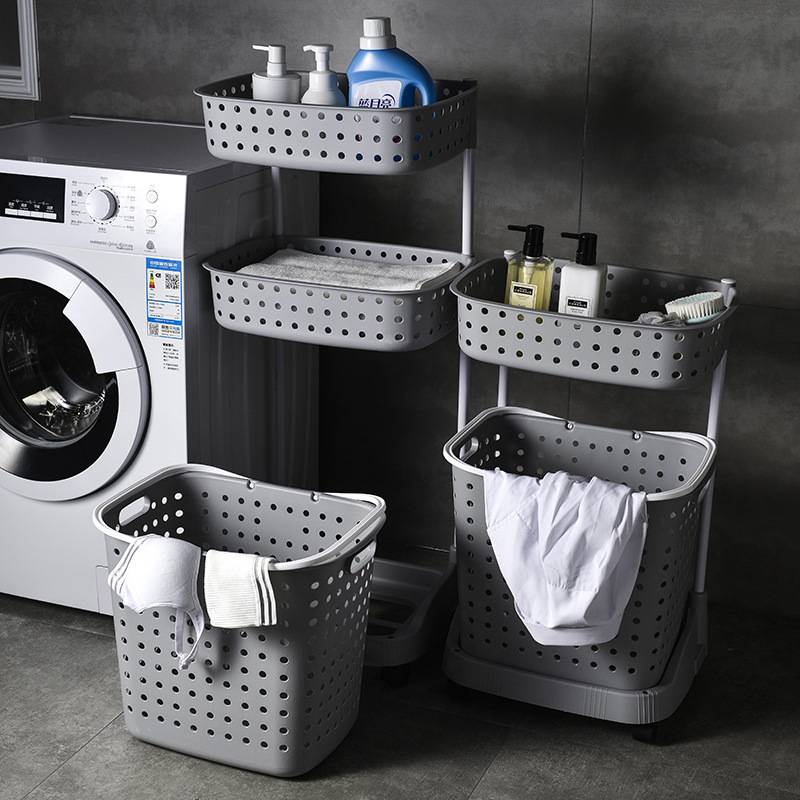 家用脏衣篮分类分格大号塑料两层收纳筐卫生间框衣娄桶浴室置物架