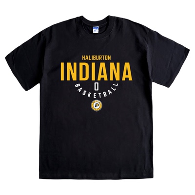 步行者哈利伯0号球衣运动训练长袖T恤潮牌重磅小领口300克打底衫