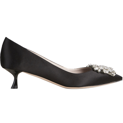 RV钻扣缎面高跟鞋婚鞋
