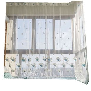 白色纱帘飘窗纱免打孔安装魔术贴窗帘沙隔断自粘贴式透光阳台纱帘
