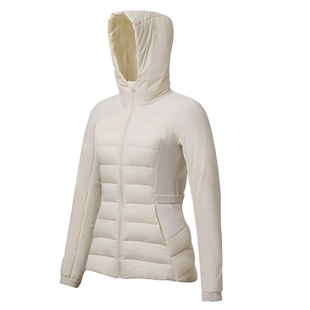 运动羽绒服女连帽修身内胆冬季跑步训练保暖鹅绒轻薄防风健身外套