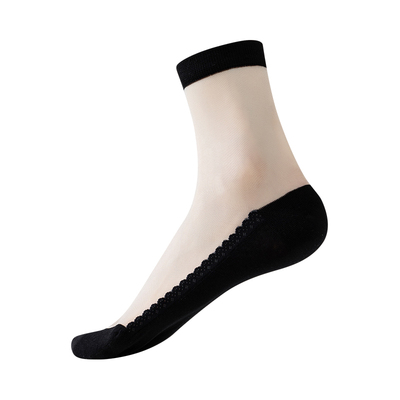 丝袜女短款防滑棉底透明玻璃丝